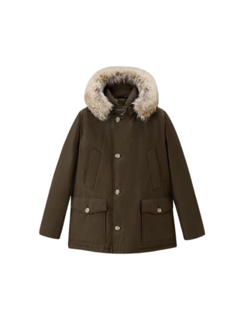 Giaccone Uomo verde con pelliccia sul cappuccio WOOLRICH | CFWOOU0484MRUT0001DAG